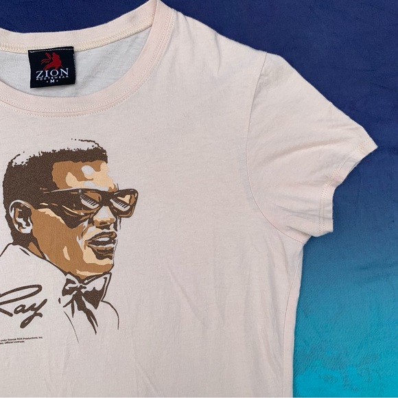 Ray Charles tee 2005 signature portrait tee ladies cut size medium 🎹 - Picture 6 of 16